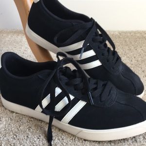 Black Suede Adidas Courtset sneaker